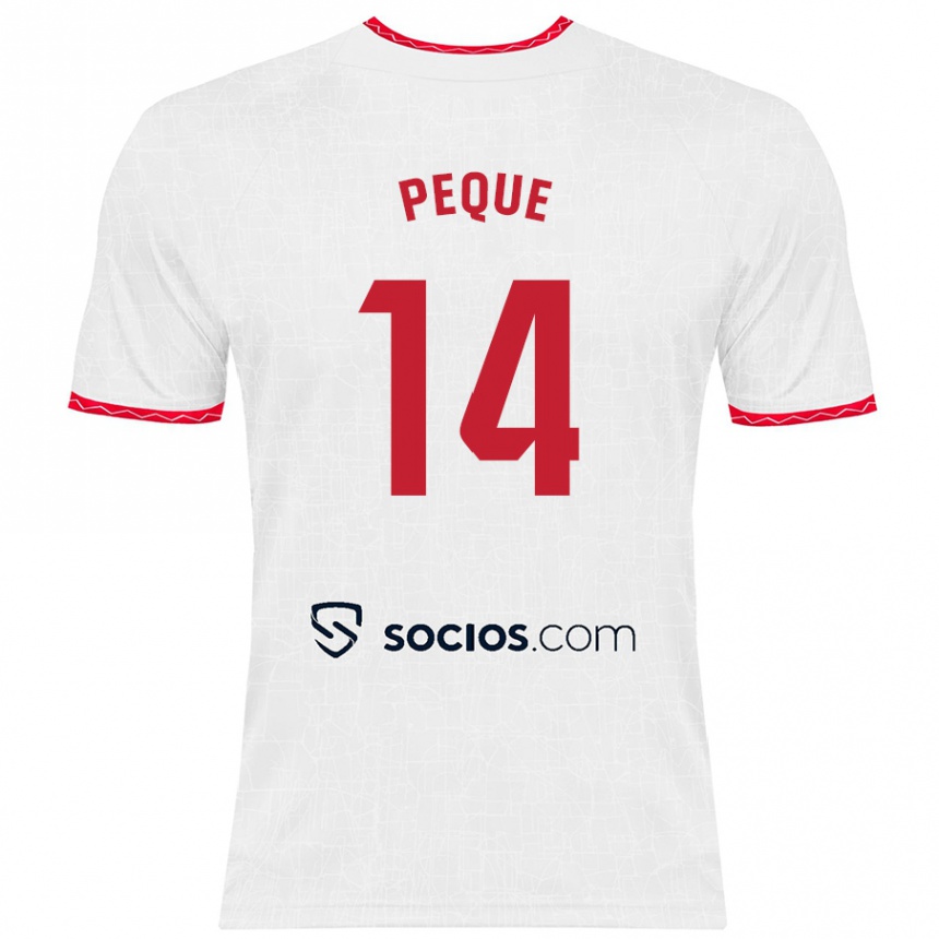 Enfant Football Maillot Peque Fernández #14 Blanc Rouge Tenues Domicile 2024/25