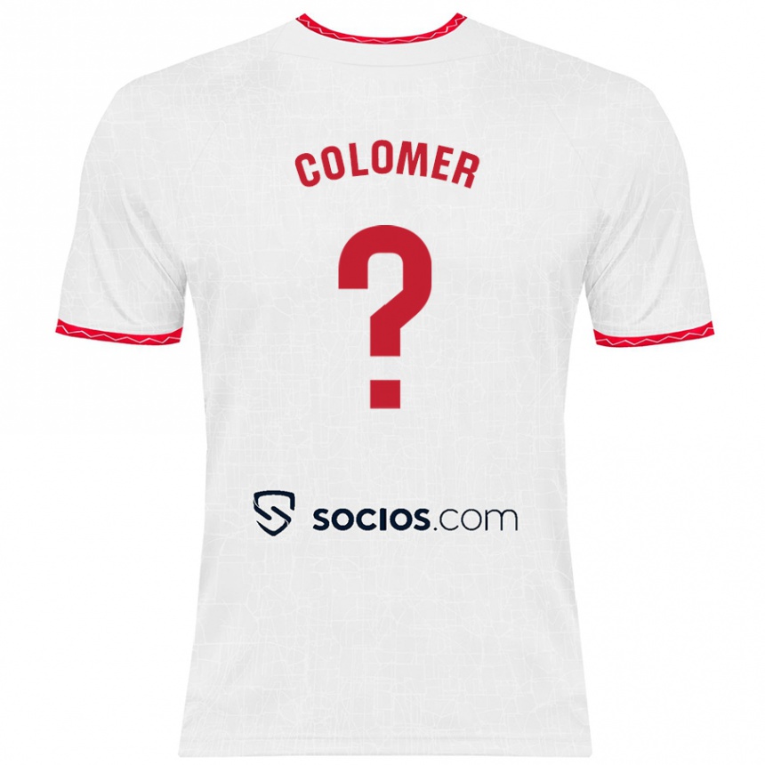 Enfant Football Maillot Carlos Colomer #0 Blanc Rouge Tenues Domicile 2024/25