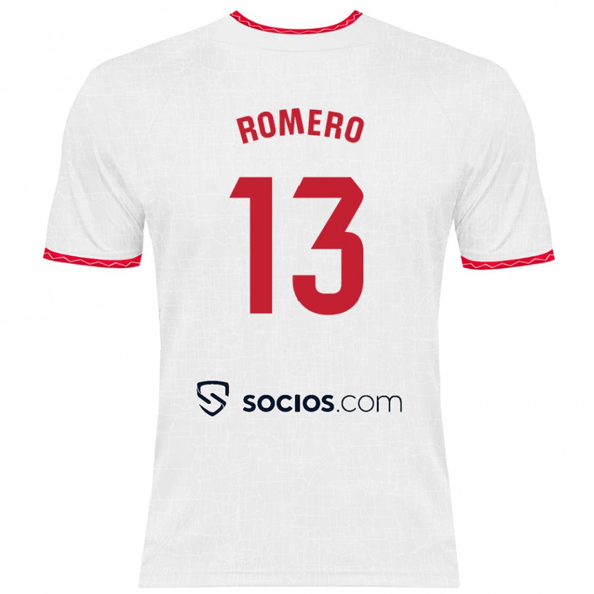 Enfant Football Maillot Rafael Romero #13 Blanc Rouge Tenues Domicile 2024/25