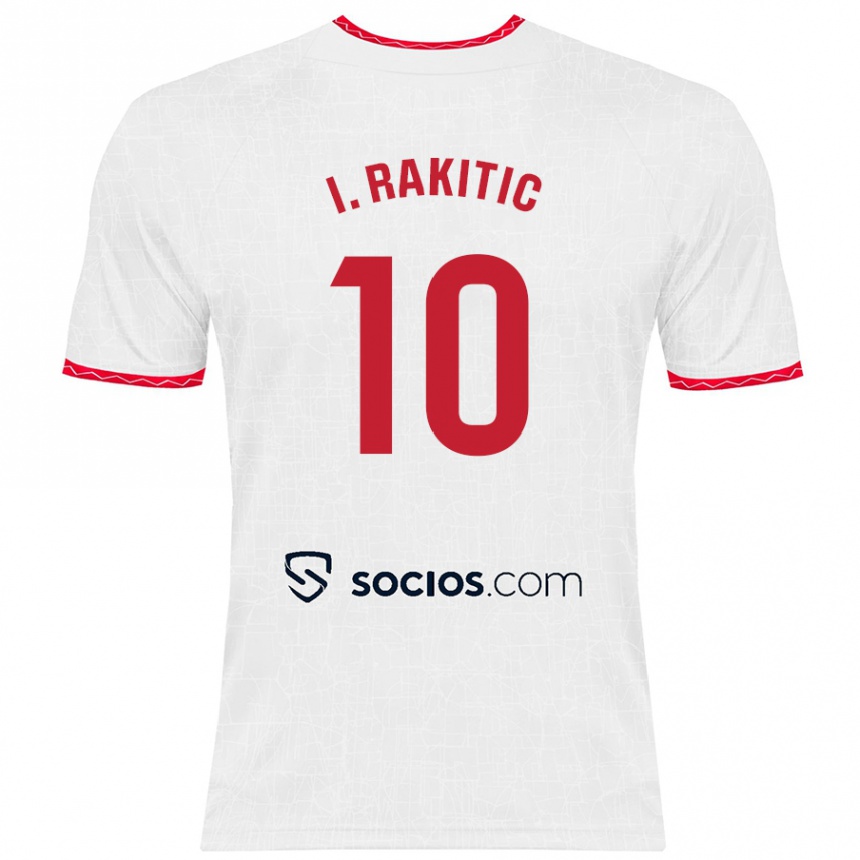 Enfant Football Maillot Ivan Rakitic #10 Blanc Rouge Tenues Domicile 2024/25