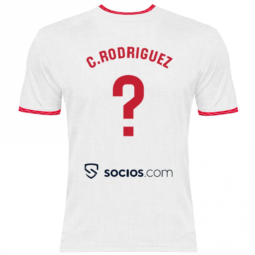 Enfant Football Maillot Carlos Rodríguez #0 Blanc Rouge Tenues Domicile 2024/25