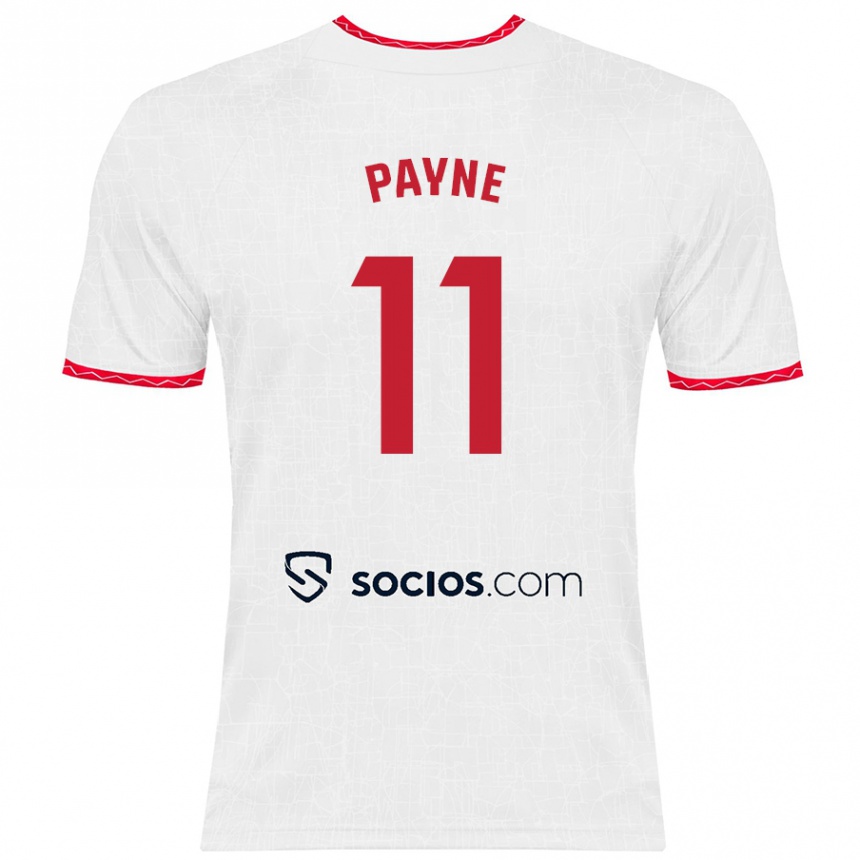 Enfant Football Maillot Antionette Oyedupe Toni Payne #11 Blanc Rouge Tenues Domicile 2024/25