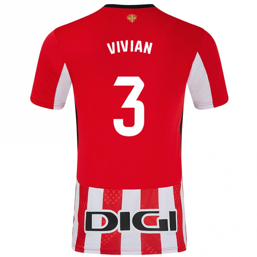 Enfant Football Maillot Dani Vivian #3 Rouge Blanc Tenues Domicile 2024/25