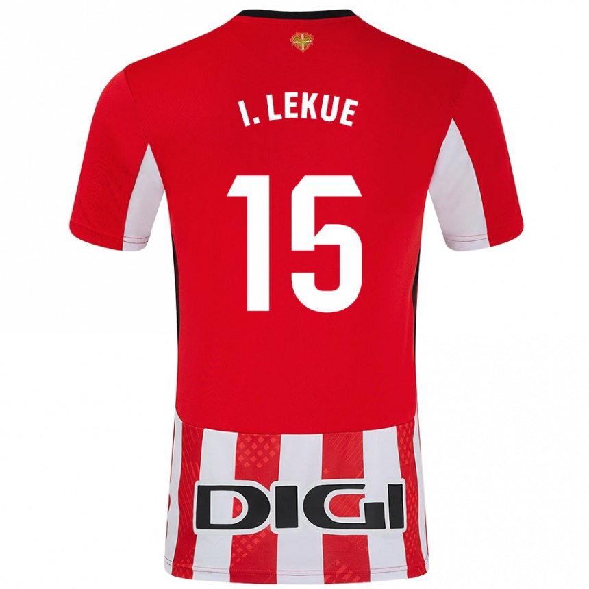 Enfant Football Maillot Iñigo Lekue #15 Rouge Blanc Tenues Domicile 2024/25