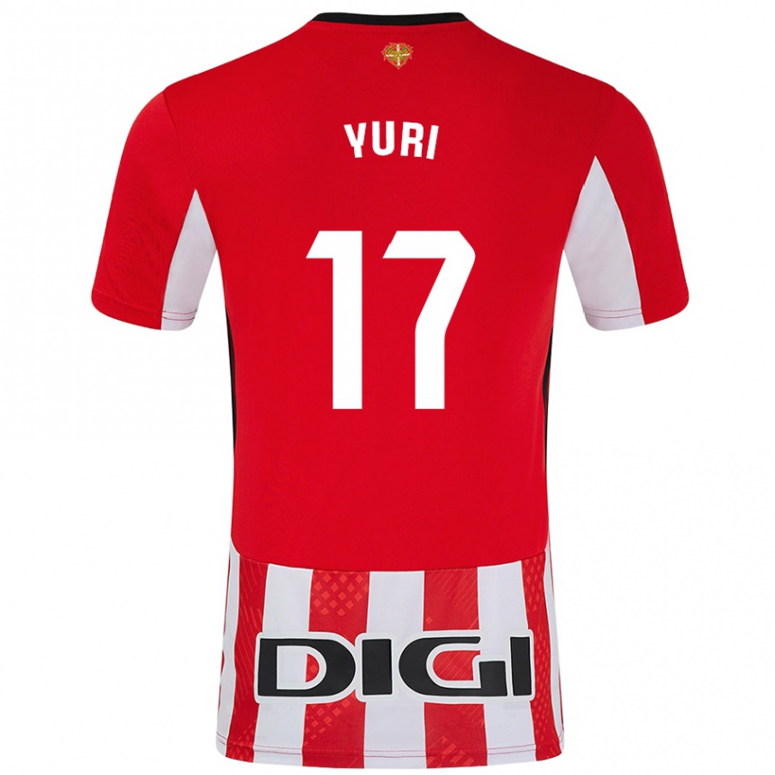 Enfant Football Maillot Yuri Berchiche #17 Rouge Blanc Tenues Domicile 2024/25