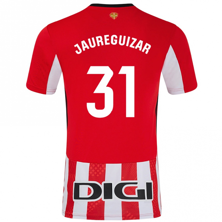 Enfant Football Maillot Mikel Jauregizar #31 Rouge Blanc Tenues Domicile 2024/25