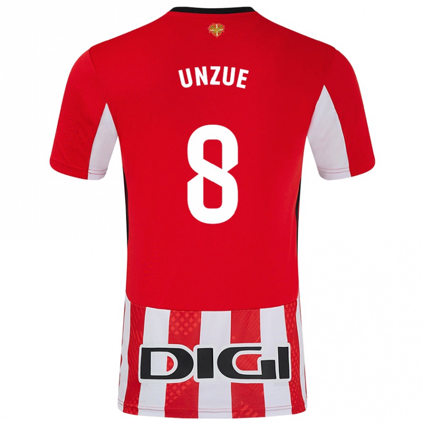 Enfant Football Maillot Marta Unzué #8 Rouge Blanc Tenues Domicile 2024/25