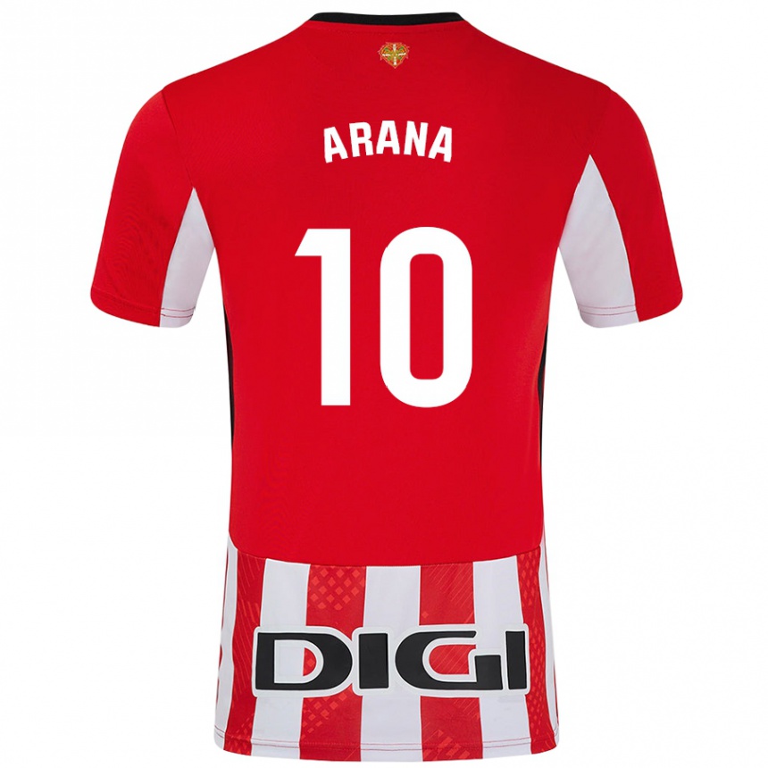 Enfant Football Maillot Paula Arana Montes #10 Rouge Blanc Tenues Domicile 2024/25