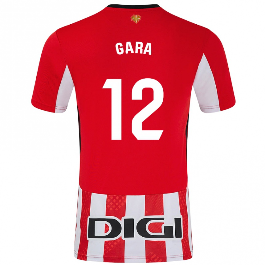 Enfant Football Maillot Gara #12 Rouge Blanc Tenues Domicile 2024/25