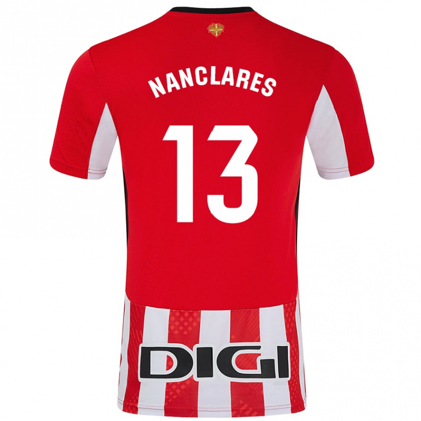 Enfant Football Maillot Adriana Nanclares #13 Rouge Blanc Tenues Domicile 2024/25