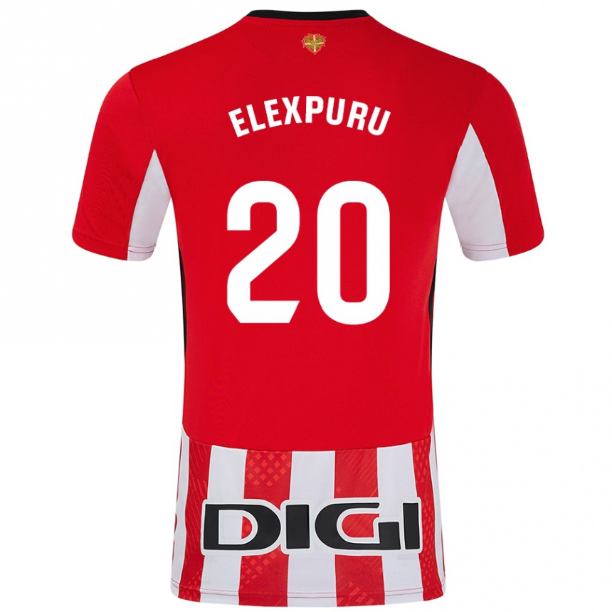 Enfant Football Maillot Ane Elexpuru Añorga #20 Rouge Blanc Tenues Domicile 2024/25