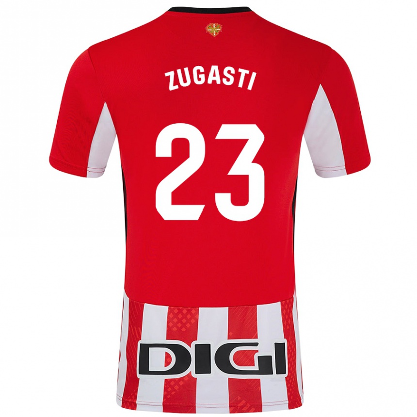 Enfant Football Maillot Patricia Zugasti Oses #23 Rouge Blanc Tenues Domicile 2024/25