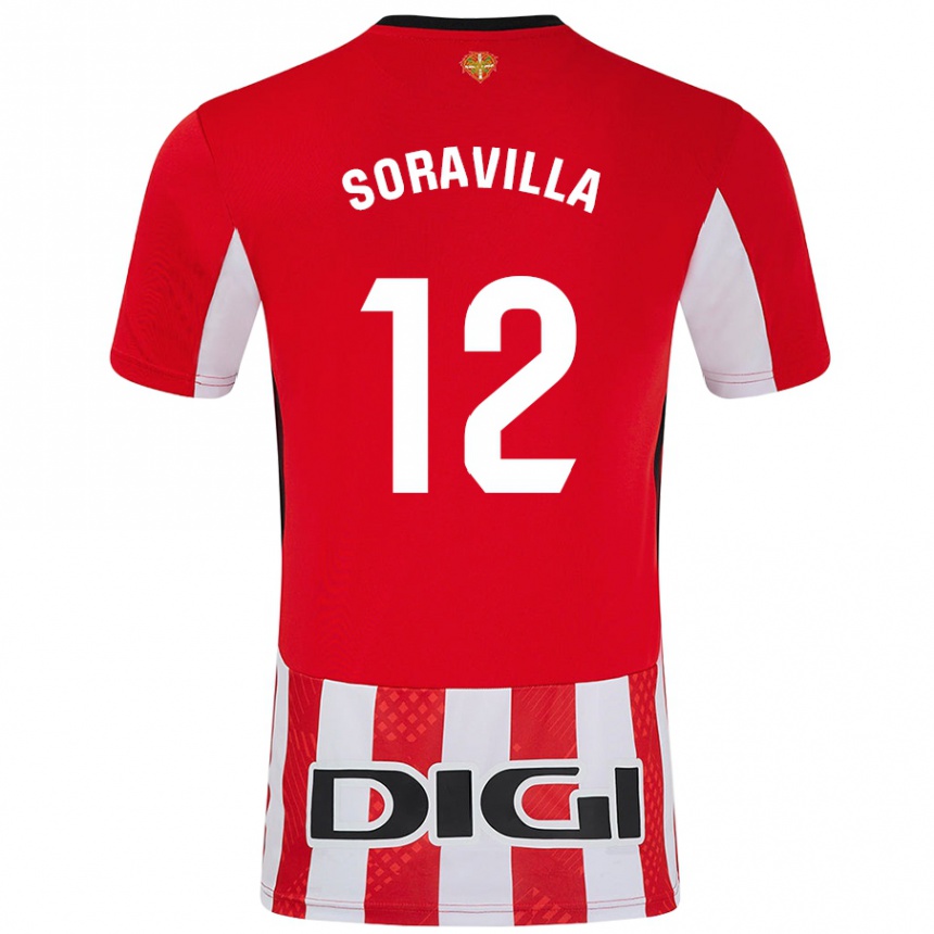 Enfant Football Maillot Ander Soravilla #12 Rouge Blanc Tenues Domicile 2024/25