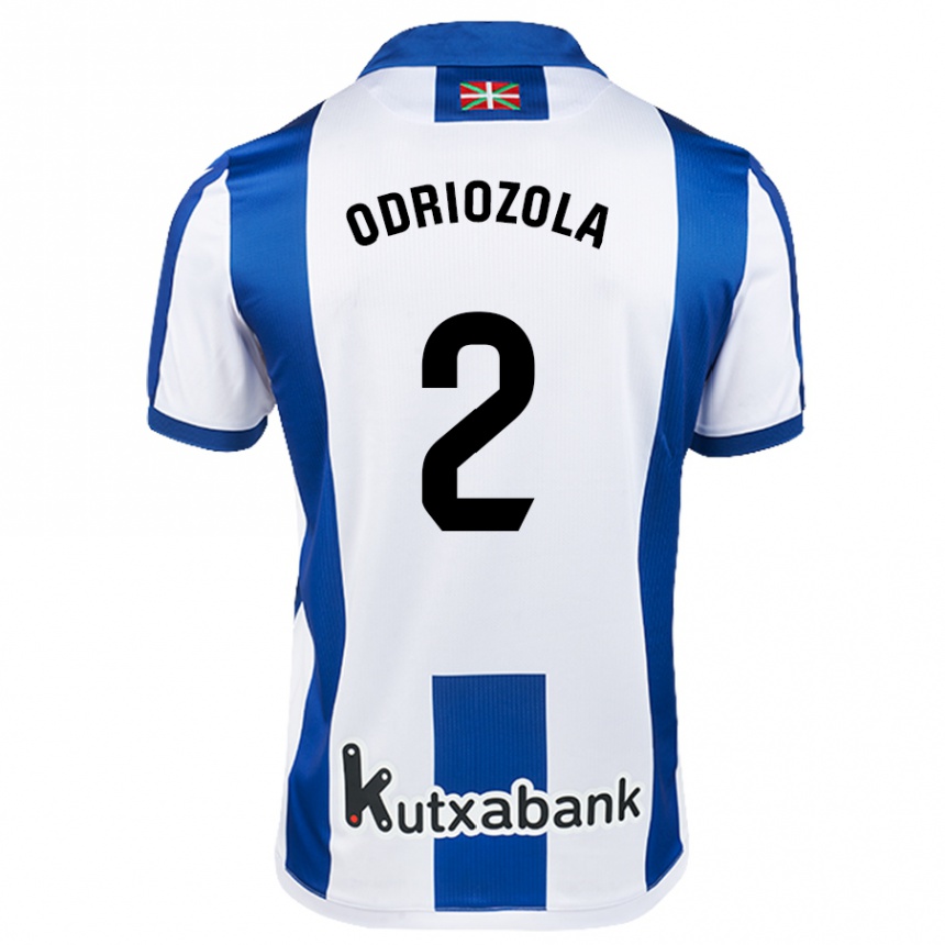 Enfant Football Maillot Alvaro Odriozola #2 Blanc Bleu Tenues Domicile 2024/25