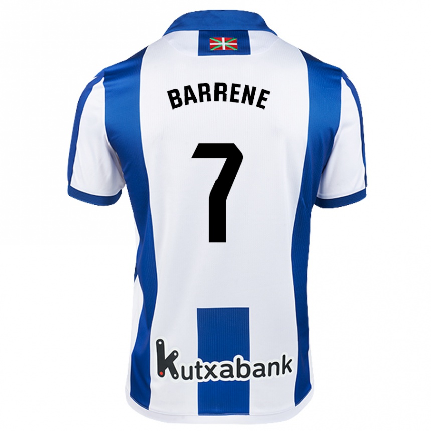 Enfant Football Maillot Ander Barrene #7 Blanc Bleu Tenues Domicile 2024/25