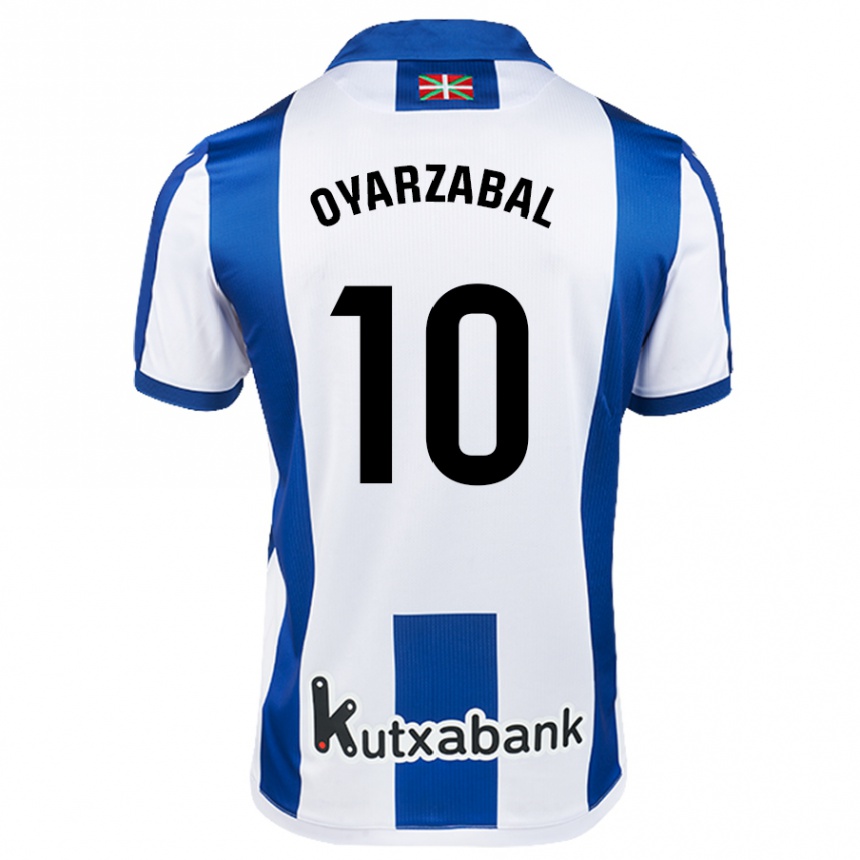 Enfant Football Maillot Mikel Oyarzabal #10 Blanc Bleu Tenues Domicile 2024/25