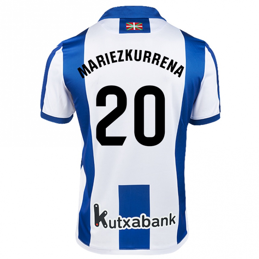 Enfant Football Maillot Arkaitz Mariezkurrena #20 Blanc Bleu Tenues Domicile 2024/25