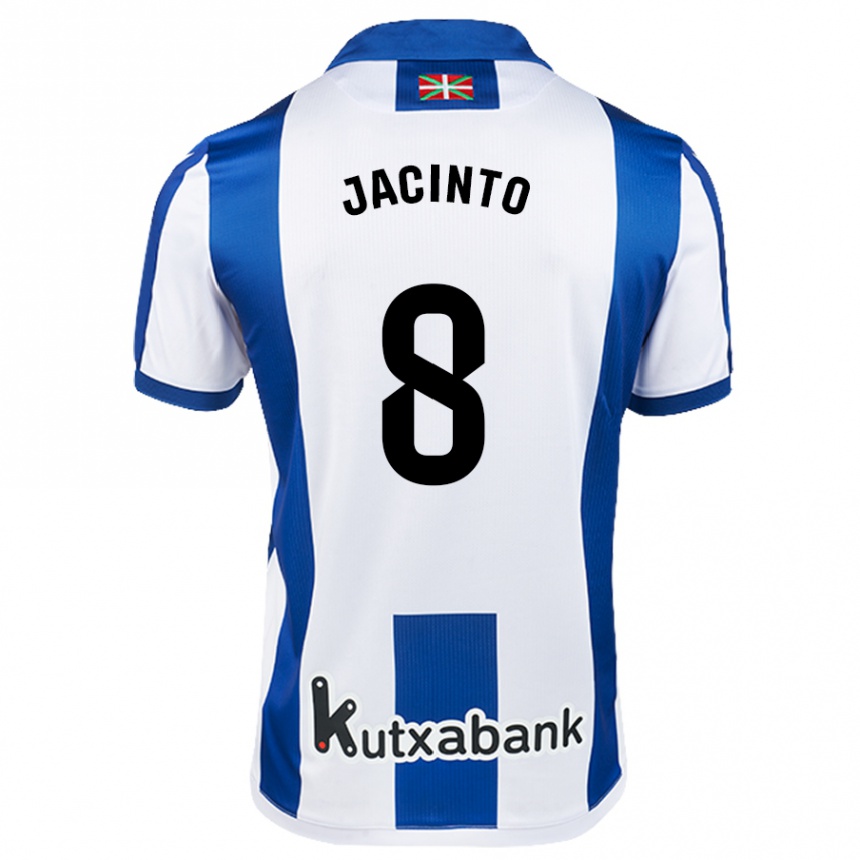 Enfant Football Maillot Andreia De Jesus Jacinto #8 Blanc Bleu Tenues Domicile 2024/25