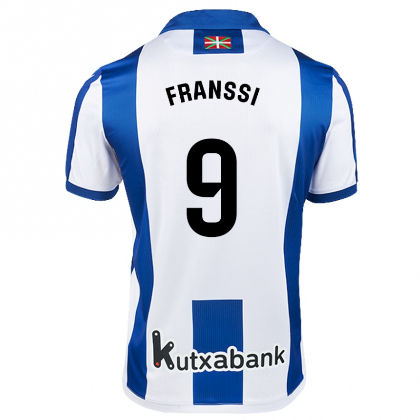 Enfant Football Maillot Sanni Maija Franssi #9 Blanc Bleu Tenues Domicile 2024/25