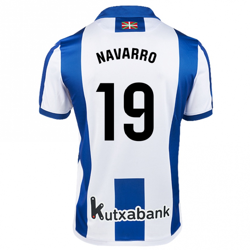 Enfant Football Maillot Lorena Navarro #19 Blanc Bleu Tenues Domicile 2024/25