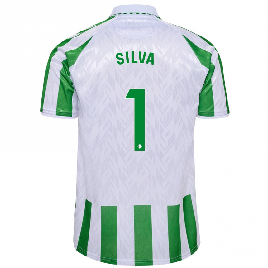 Enfant Football Maillot Rui Silva #1 Rayures Vertes Et Blanches Tenues Domicile 2024/25