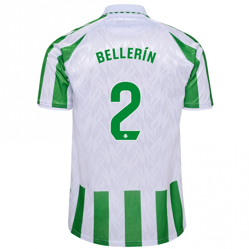 Enfant Football Maillot Hector Bellerin #2 Rayures Vertes Et Blanches Tenues Domicile 2024/25