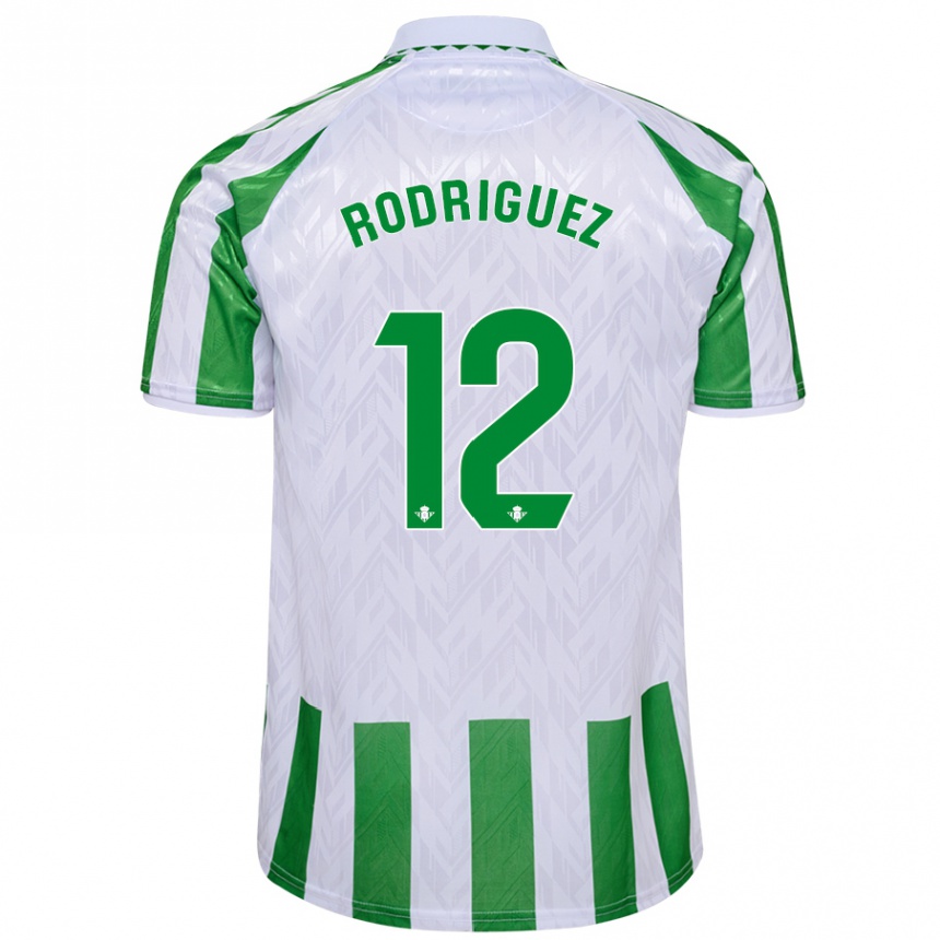 Enfant Football Maillot Ricardo Rodríguez #12 Rayures Vertes Et Blanches Tenues Domicile 2024/25