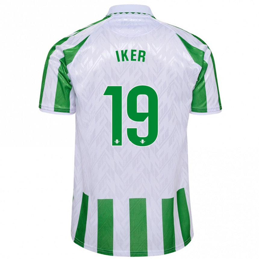 Enfant Football Maillot Iker Losada #19 Rayures Vertes Et Blanches Tenues Domicile 2024/25