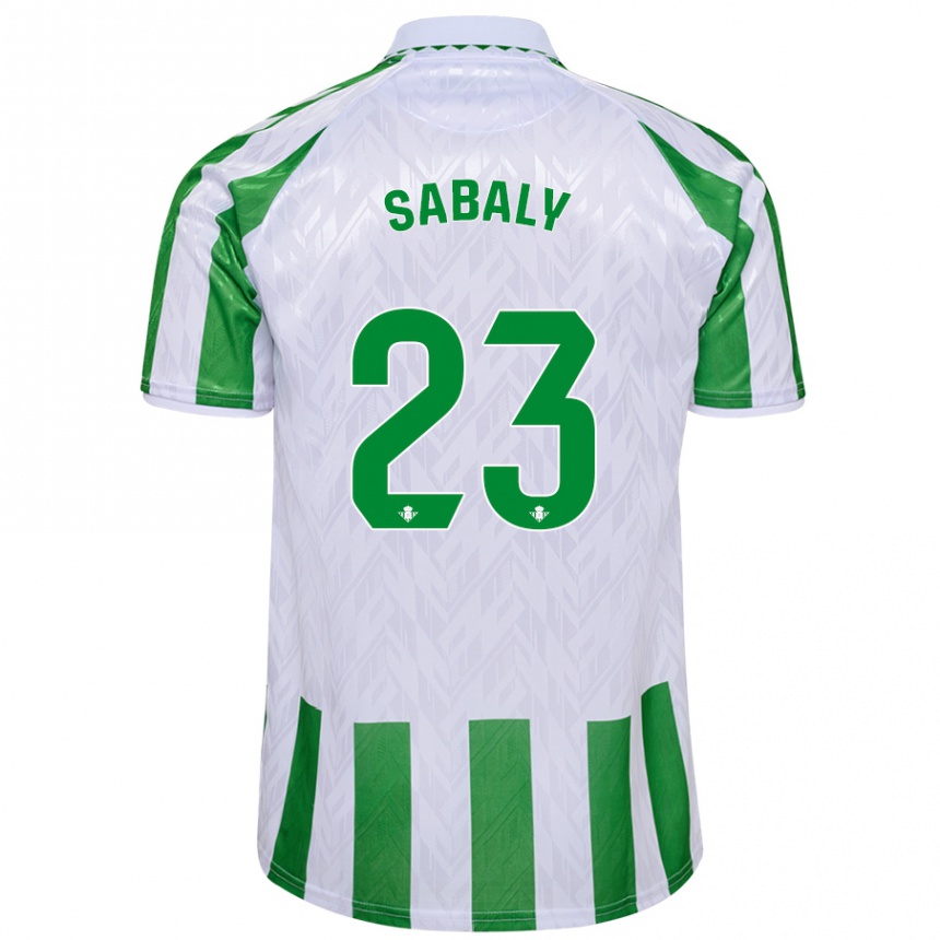 Enfant Football Maillot Youssouf Sabaly #23 Rayures Vertes Et Blanches Tenues Domicile 2024/25