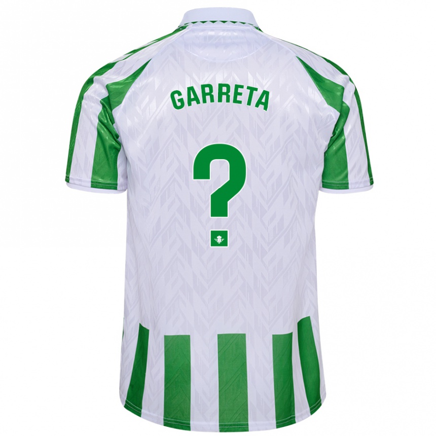 Enfant Football Maillot Félix Garreta #0 Rayures Vertes Et Blanches Tenues Domicile 2024/25