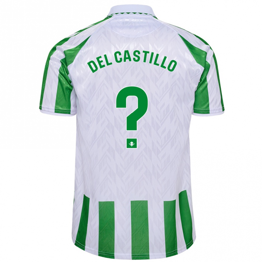 Enfant Football Maillot Gonzalo Del Castillo #0 Rayures Vertes Et Blanches Tenues Domicile 2024/25