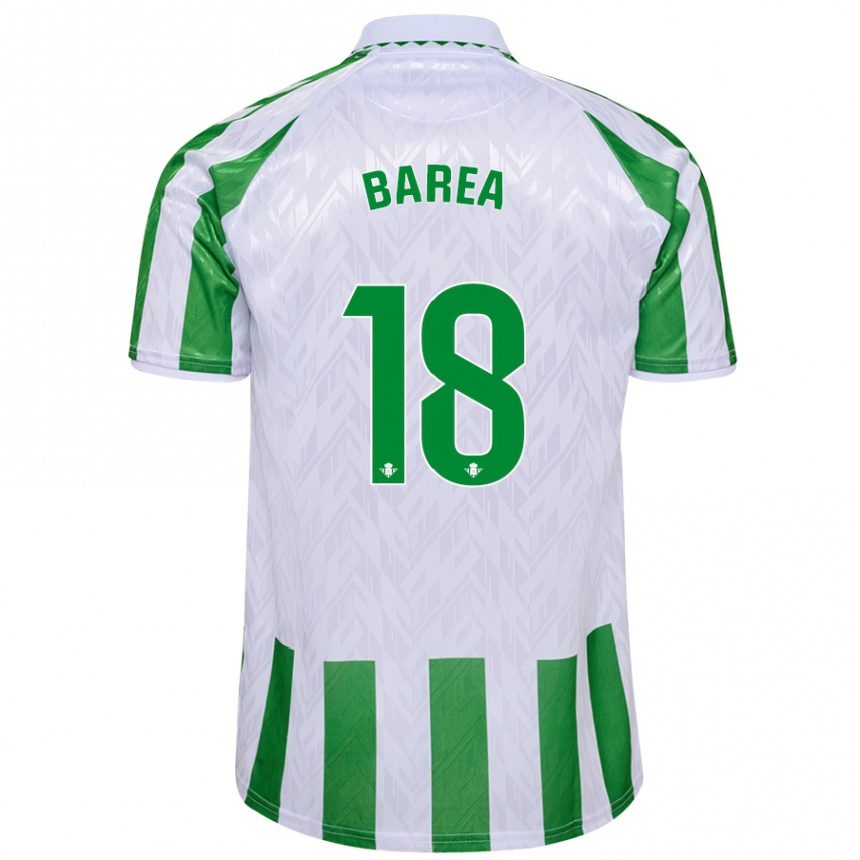 Enfant Football Maillot Ismael Barea #18 Rayures Vertes Et Blanches Tenues Domicile 2024/25