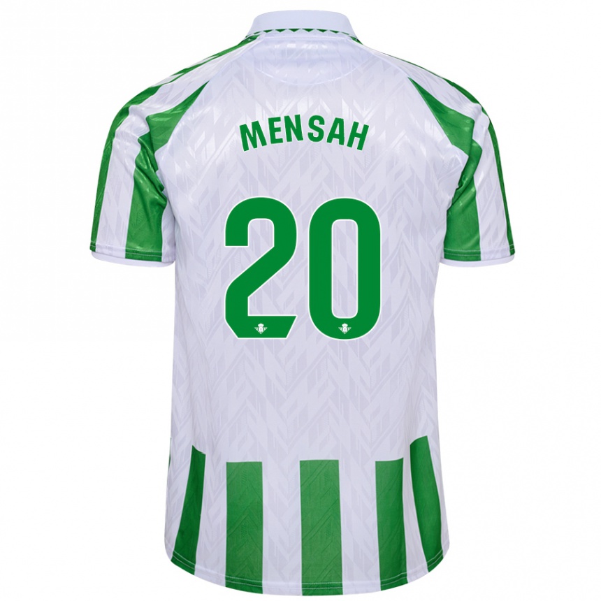 Enfant Football Maillot Mawuli Mensah #20 Rayures Vertes Et Blanches Tenues Domicile 2024/25