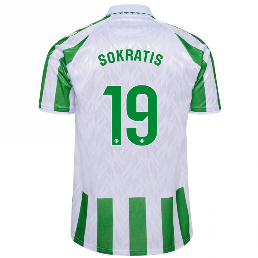 Enfant Football Maillot Sokratis Papastathopoulos #19 Rayures Vertes Et Blanches Tenues Domicile 2024/25