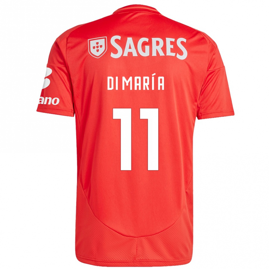 Enfant Football Maillot Angel Di Maria #11 Rouge Blanc Tenues Domicile 2024/25