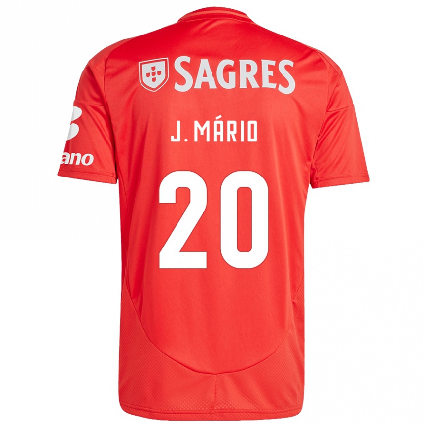 Enfant Football Maillot João Mário #20 Rouge Blanc Tenues Domicile 2024/25