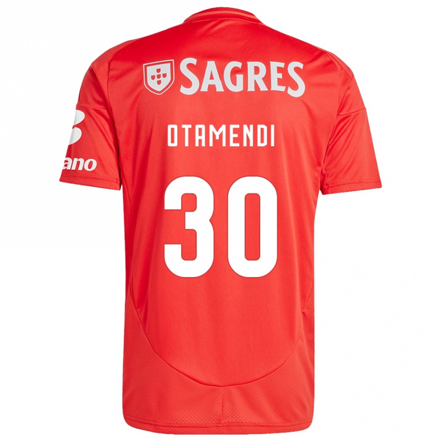 Enfant Football Maillot Nicolás Otamendi #30 Rouge Blanc Tenues Domicile 2024/25