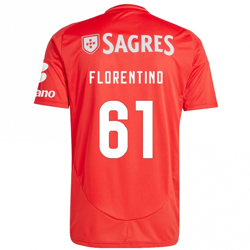 Enfant Football Maillot Florentino #61 Rouge Blanc Tenues Domicile 2024/25