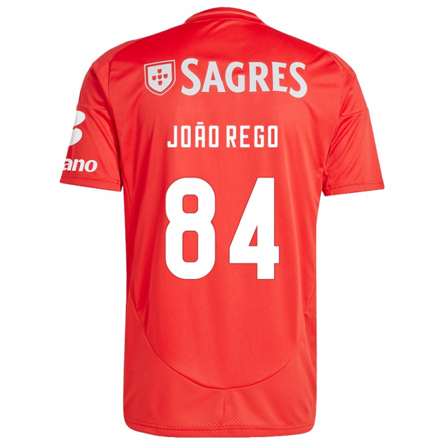 Enfant Football Maillot João Rêgo #84 Rouge Blanc Tenues Domicile 2024/25