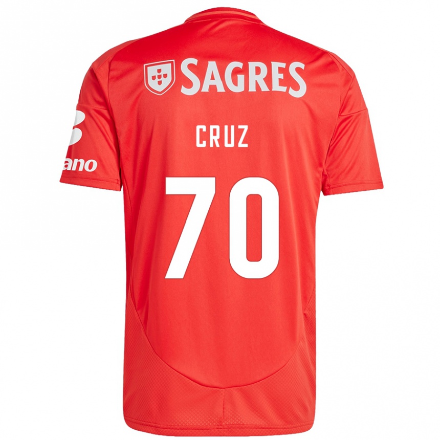 Enfant Football Maillot Filipe Cruz #70 Rouge Blanc Tenues Domicile 2024/25