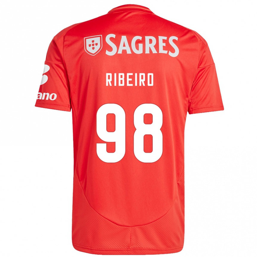 Enfant Football Maillot Ricardo Ribeiro #98 Rouge Blanc Tenues Domicile 2024/25