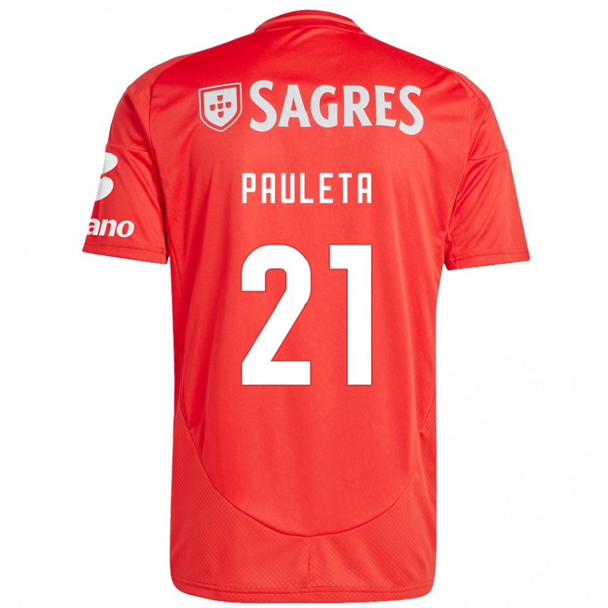 Enfant Football Maillot Pauleta #21 Rouge Blanc Tenues Domicile 2024/25