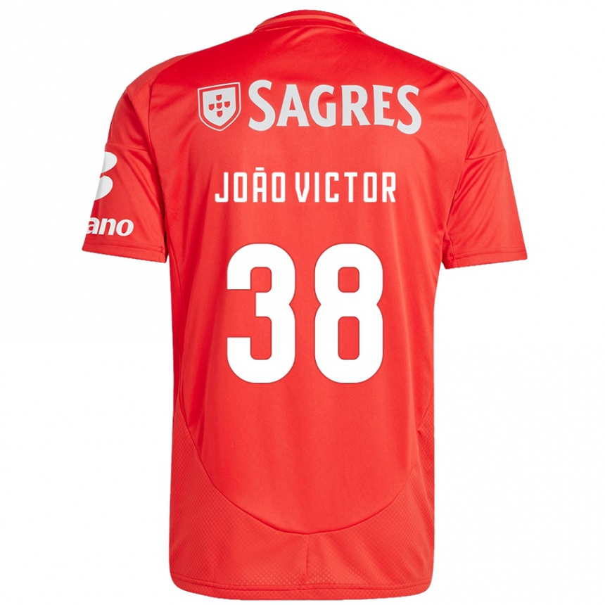 Enfant Football Maillot João Victor #38 Rouge Blanc Tenues Domicile 2024/25