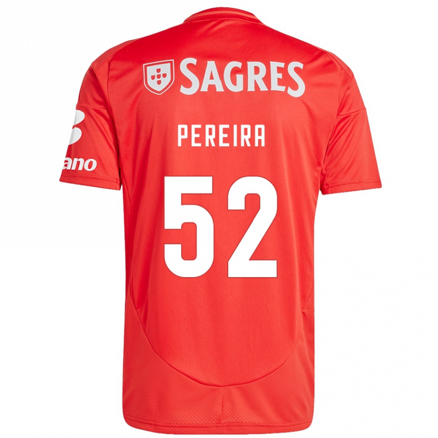 Enfant Football Maillot Henrique Pereira #52 Rouge Blanc Tenues Domicile 2024/25