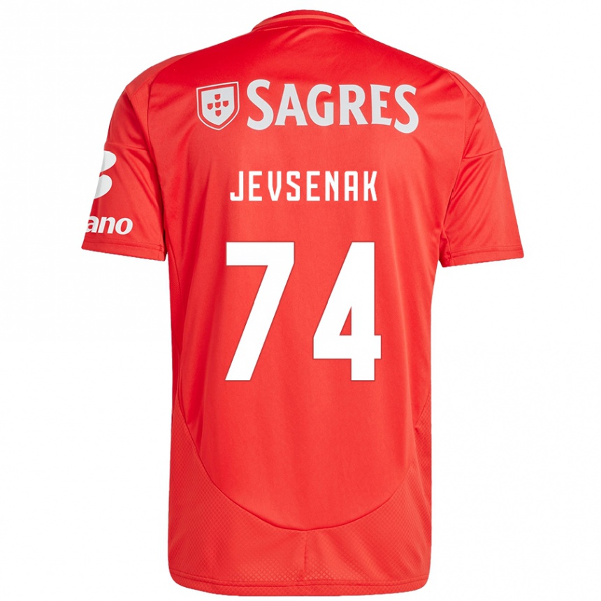 Enfant Football Maillot Zan Jevsenak #74 Rouge Blanc Tenues Domicile 2024/25