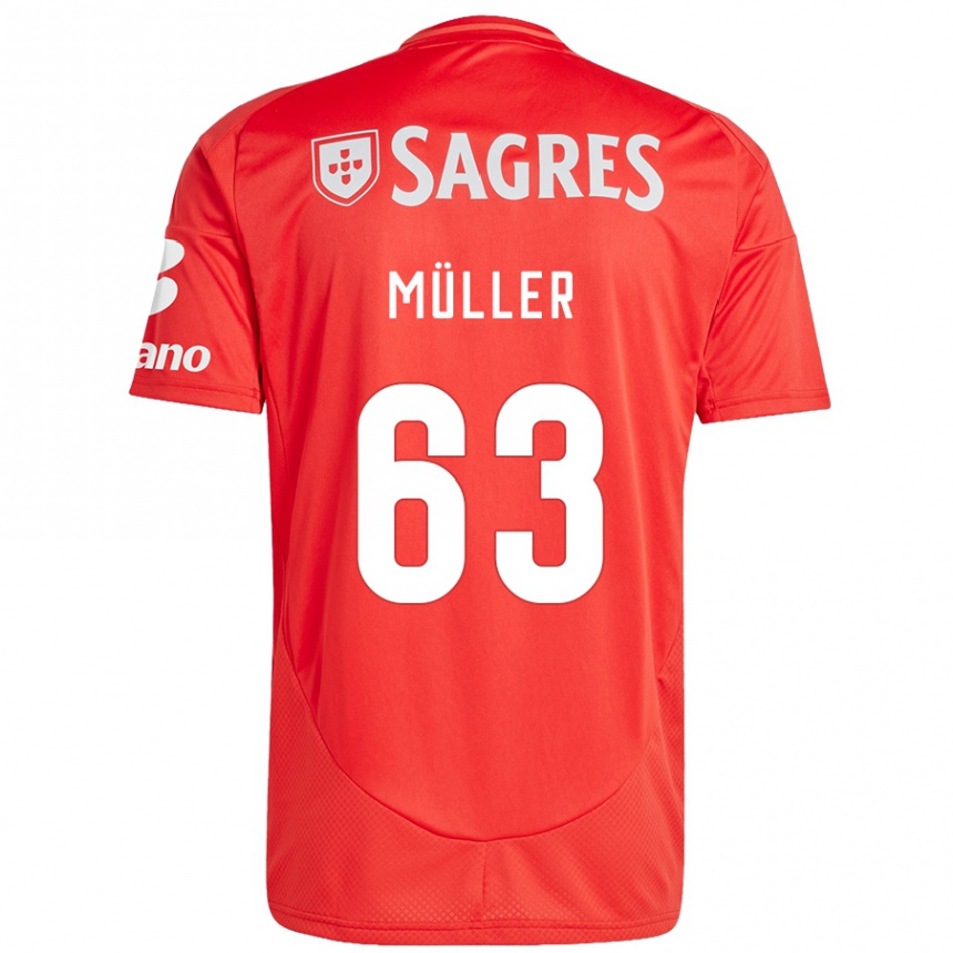 Enfant Football Maillot José Müller #63 Rouge Blanc Tenues Domicile 2024/25