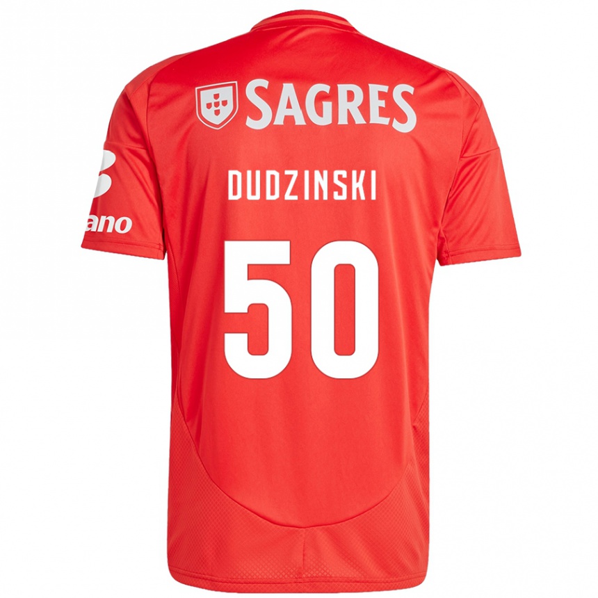 Enfant Football Maillot Marcel Dudzinski #50 Rouge Blanc Tenues Domicile 2024/25