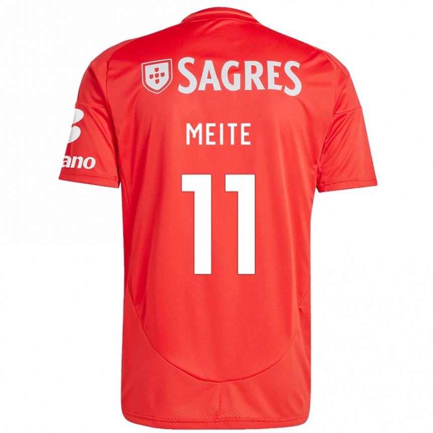 Enfant Football Maillot Soualiho Meite #11 Rouge Blanc Tenues Domicile 2024/25