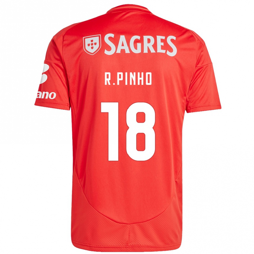 Enfant Football Maillot Rodrigo Pinho #18 Rouge Blanc Tenues Domicile 2024/25