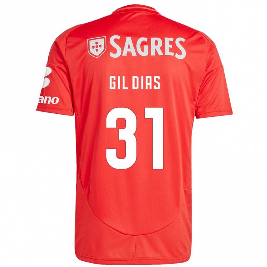 Enfant Football Maillot Gil Dias #31 Rouge Blanc Tenues Domicile 2024/25